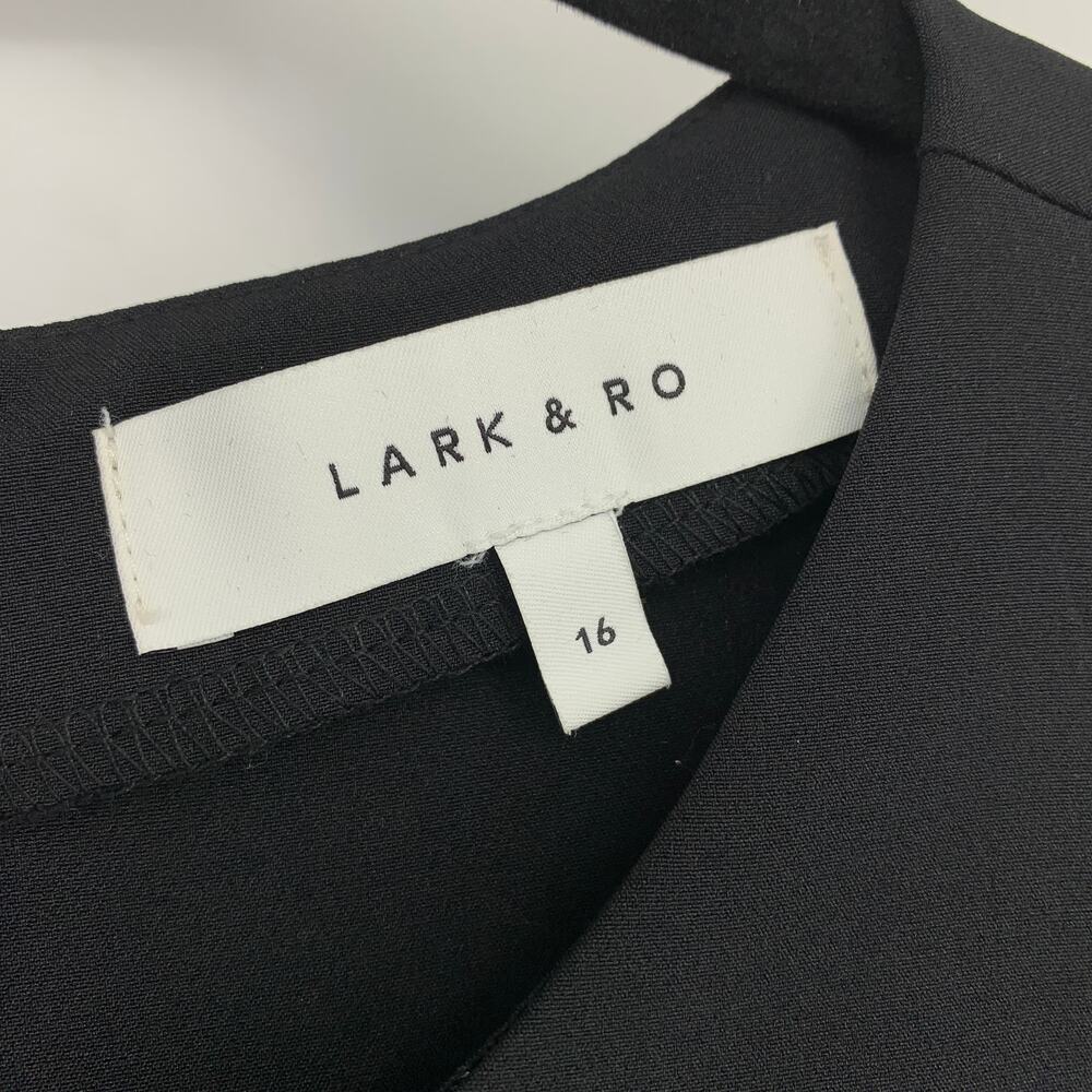 Lark & Ro Short Sleeve Wide Leg Jumpsuit Womens Size 16 Solid Black NEW *NO BELT - Picture 7 of 7